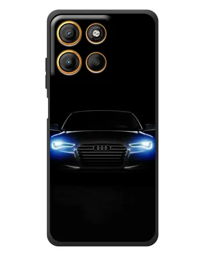 Чехол для Motorola Edge 60 Neo с картинкой «Audi в неоне»
