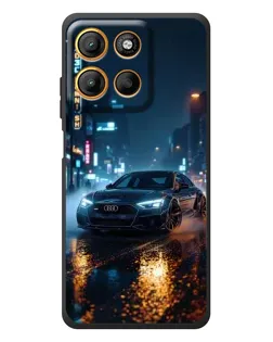 Чехол для Motorola Edge 60 Neo с картинкой «Ночной город и Audi»