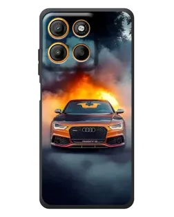 Чехол для Motorola Edge 60 Neo с картинкой «Audi в огненном дыму»