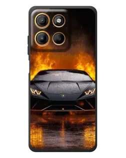 Чехол для Motorola Edge 60 Neo с картинкой «Lamborghini в огне»