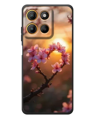 Чехол для Motorola Edge 60 Neo с картинкой «Розовый цвет сердце на фоне заката» Чехол для Motorola Edge 60 Neo с картинкой «Розовый цвет сердце на фоне заката»