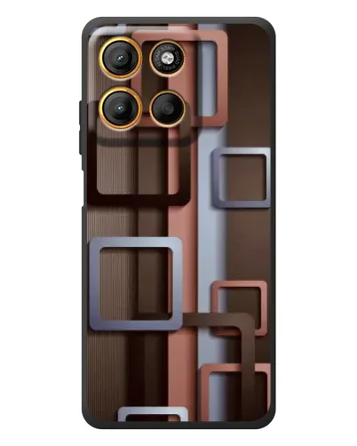 Чехол для Motorola Edge 60 Neo с картинкой «Коричневые объемные квадраты»