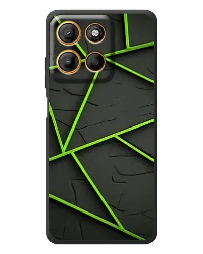Чехол для Motorola Edge 60 Neo с картинкой «Зеленые геометрические линии»