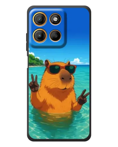 Чехол для Motorola Edge 60 Neo с картинкой «Морская капибара»