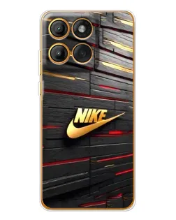 Чехол для Motorola Edge 60 Pro с картинкой «Золотой Nike на металле»