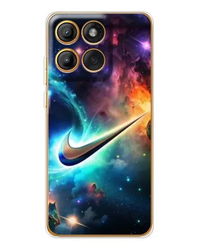 Чехол для Motorola Edge 60 Pro с картинкой «Космический Nike Swoosh»