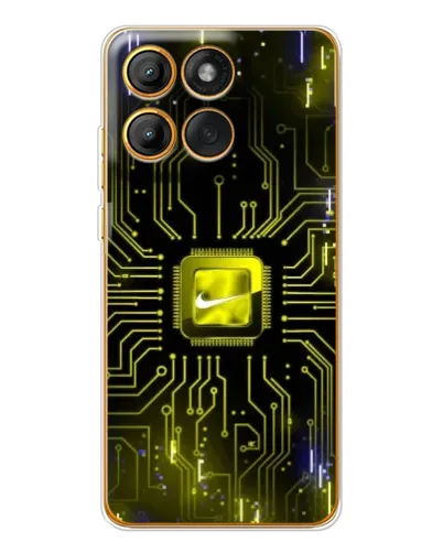 Чехол для Motorola Edge 60 Pro с картинкой «Nike — золотая искра»