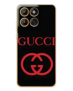 Чехол для Motorola Edge 60 Pro с картинкой «Gucci — красный логотип»