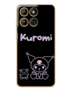 Чехол для Motorola Edge 60 Pro с картинкой «Kuromi — черный минимализм»