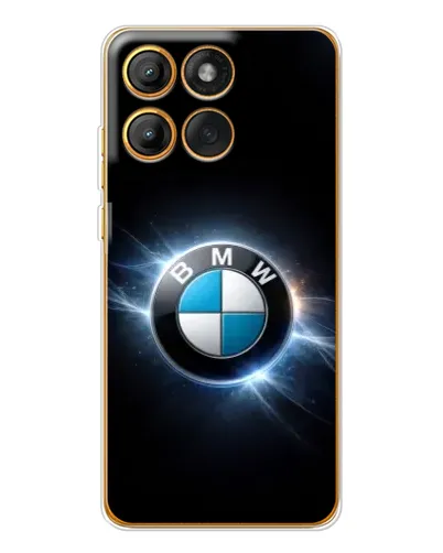 Чехол для Motorola Edge 60 Pro с картинкой «BMW — неоновое сияние»