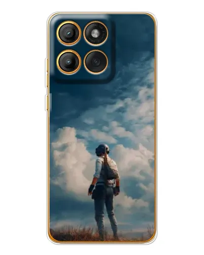 Чехол для Motorola Edge 60 Pro с картинкой «Герой PUBG на скале»