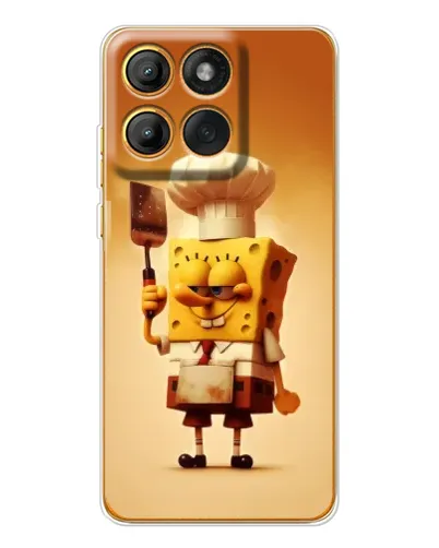 Чехол для Motorola Edge 60 Pro с картинкой «Губка Боб повар»