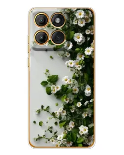 Чехол для Motorola Edge 60 Pro с картинкой «Ветка мелких белых цветов»