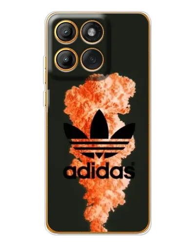 Чехол для Motorola Edge 60 с картинкой «Оранжевый дым Adidas»