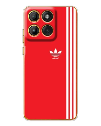 Чехол для Motorola Edge 60 с картинкой «Красный минимализм Adidas»