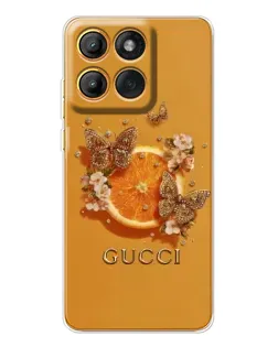 Чохол для Motorola Edge 60 з картинкою «Gucci — золоті метелики»
