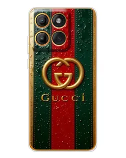 Чохол для Motorola Edge 60 з картинкою «Gucci — фірмова смуга та золото»