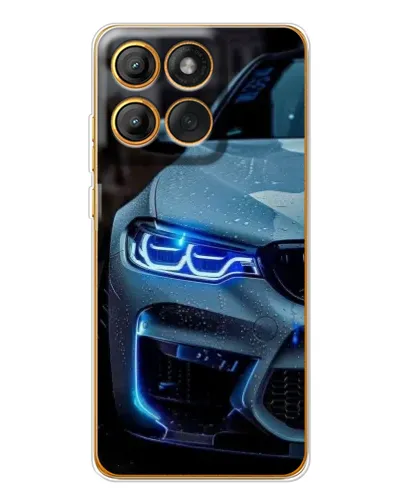 Чехол для Motorola Edge 60 с картинкой «Взгляд BMW с синими фарами»
