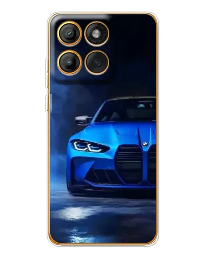 Чехол для Motorola Edge 60 с картинкой «Голубая BMW M4»