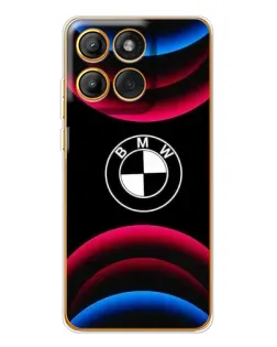 Чехол для Motorola Edge 60 с картинкой «Логотип BMW и неоновые дуги»