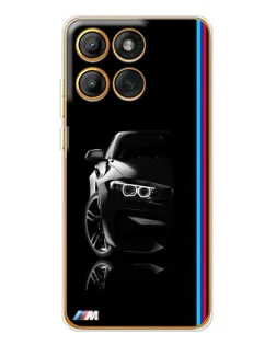 Чехол для Motorola Edge 60 с картинкой «Силуэт BMW в темноте»