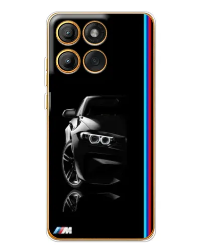 Чехол для Motorola Edge 60 с картинкой «Силуэт BMW в темноте»