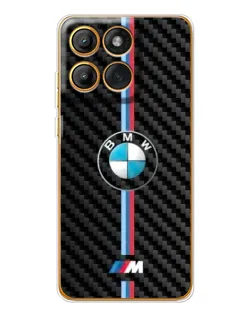 Чехол для Motorola Edge 60 с картинкой «Эмблема BMW и карбон»