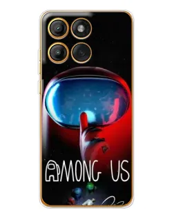 Чехол для Motorola Edge 60 с картинкой «Красный импостер — макро»