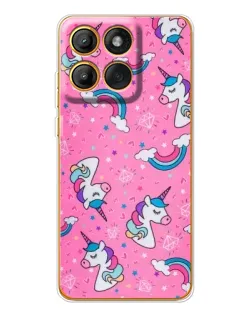 Чехол для Motorola Edge 60 с картинкой «Unicorn паттерн розовый»