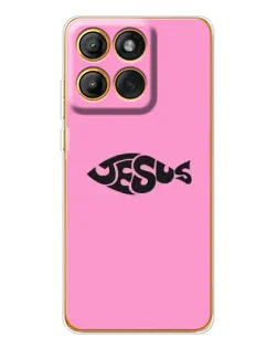 Чехол для Motorola Edge 60 с картинкой «Розовый символ  Jesus»