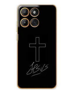 Чехол для Motorola Edge 60 с картинкой «Графический крест Jesus» Чехол для Motorola Edge 60 с картинкой «Графический крест Jesus»
