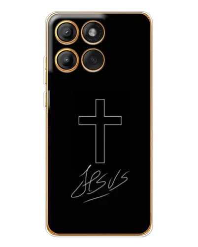 Чехол для Motorola Edge 60 с картинкой «Графический крест Jesus» Чехол для Motorola Edge 60 с картинкой «Графический крест Jesus»