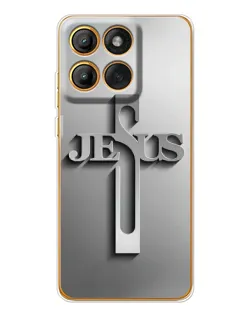 Чехол для Motorola Edge 60 с картинкой «Металлический крест Jesus» Чехол для Motorola Edge 60 с картинкой «Металлический крест Jesus»