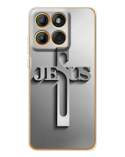 Чехол для Motorola Edge 60 с картинкой «Металлический крест Jesus» Чехол для Motorola Edge 60 с картинкой «Металлический крест Jesus»