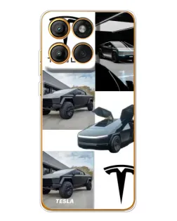 Чохол для Motorola Edge 60 з картинкою «Колаж Cybertruck Tesla»