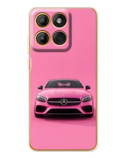 Чехол для Motorola Edge 60 с картинкой «Розовый Mercedes AMG»