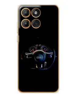 Чехол для Motorola Edge 60 с картинкой «Салон Audi — руль»