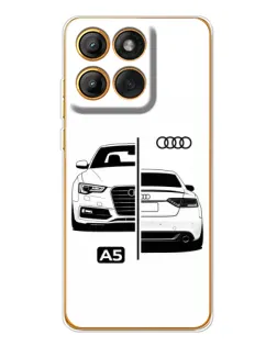Чехол для Motorola Edge 60 с картинкой «Audi — контрастный дизайн»