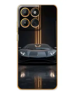 Чехол для Motorola Edge 60 с картинкой «Lamborghini золотые линии»