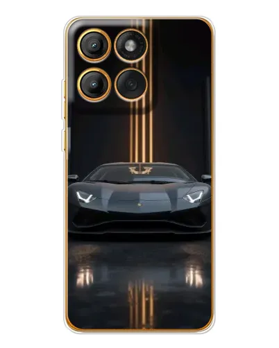 Чехол для Motorola Edge 60 с картинкой «Lamborghini золотые линии»