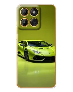 Чехол для Motorola Edge 60 с картинкой «Салатовый Lamborghini Huracan»