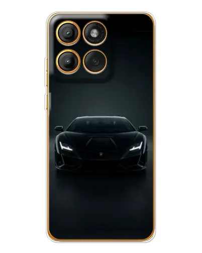 Чехол для Motorola Edge 60 с картинкой «Черный Lamborghini Aventador»