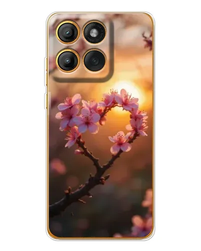 Чохол для Motorola Edge 60 з картинкою «Рожевий цвіт сердечко на тлі заходу» Чохол для Motorola Edge 60 з картинкою «Рожевий цвіт сердечко на тлі заходу»