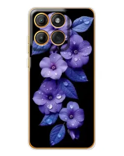 Чохол для Motorola Edge 60 з картинкою «Фіолетові квіти з росою»
