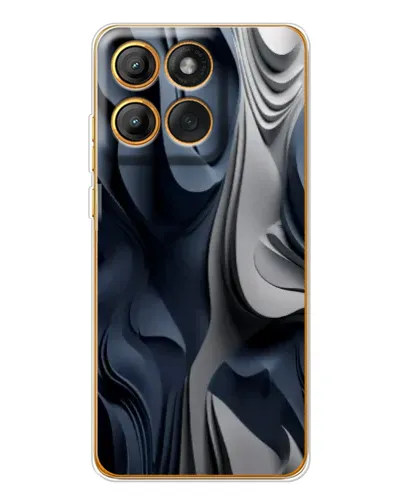 Чехол для Motorola Edge 60 с картинкой «Объемные синие складки»
