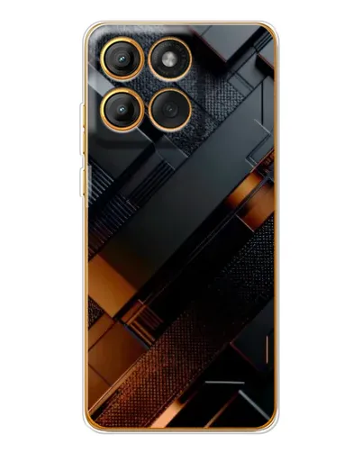 Чехол для Motorola Edge 60 с картинкой «Черные геометрические блоки»