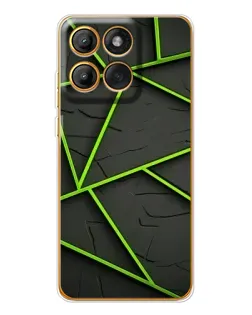 Чехол для Motorola Edge 60 с картинкой «Зеленые геометрические линии»