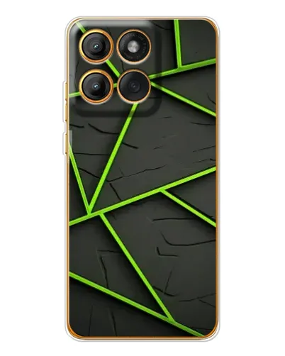 Чехол для Motorola Edge 60 с картинкой «Зеленые геометрические линии»