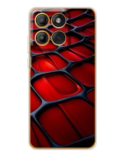 Чехол для Motorola Edge 60 с картинкой «Красная глянцевая сетка»