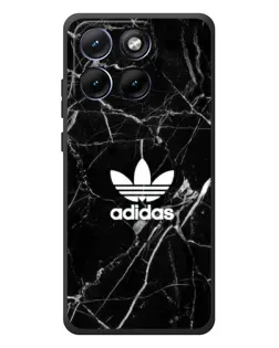 Чехол для Motorola Edge 70 Fusion Plus с картинкой «Белый мрамор Adidas»